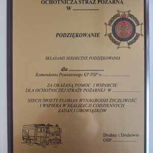 Podziękowanie na podkładzie MDF 30x20cm