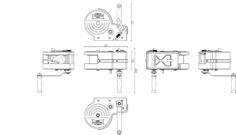 Dragon Winch seria Korbowe 1 DWK 35 VC (z obudową ) pas/lina
