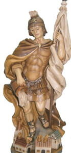 H038_35 Figura Św. Floriana 28cm bejcowany