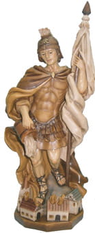 H038_35 Figura Św. Floriana 28cm bejcowany