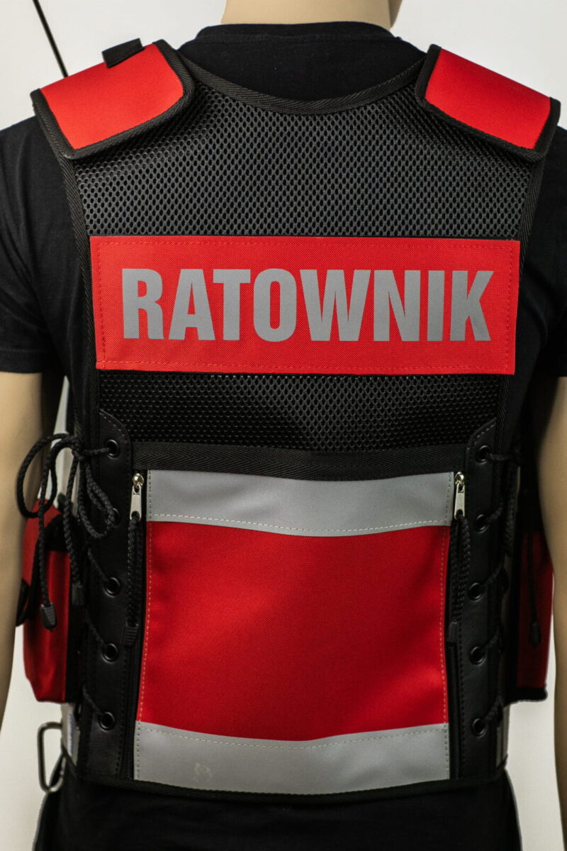 Kamizelka-medyczna-ratownik-straz-czerwona (1) Kamizelka taktyczna RATOWNIK