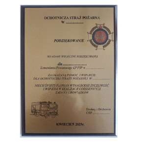 Podziękowanie na podkładzie MDF 30x20cm