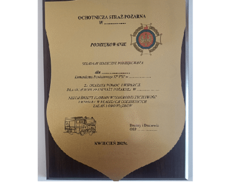 Podziękowanie na podkładzie MDF 30x20cm