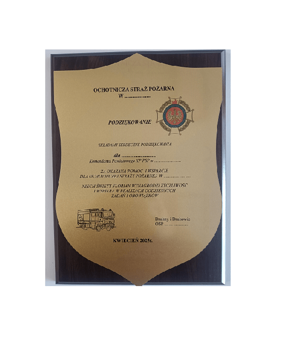 Podziękowanie na podkładzie MDF 30x20cm