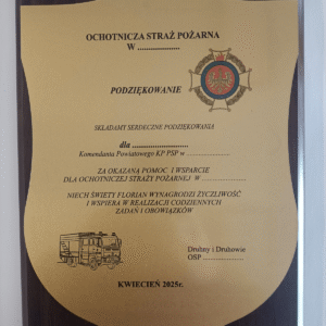 Podziękowanie na podkładzie MDF 30x20cm