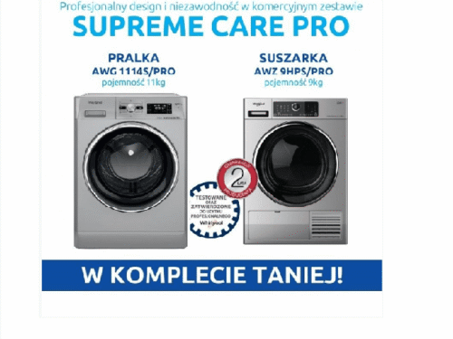 ZESTAW PRALKA I SUSZARKA WHIRLPOOL 11/9KG AWG1114SD/PRO i AWZ9HPS/PRO