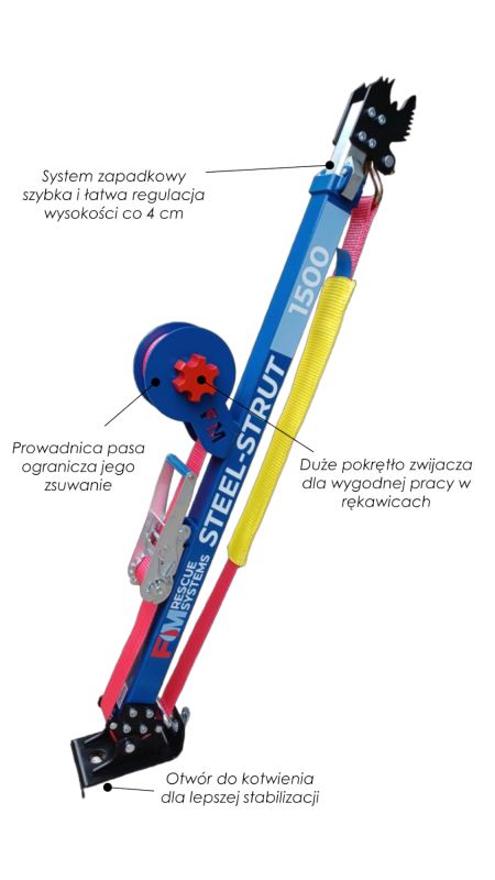 Steel strut 1500 4_800x800 Podpora mechaniczna wysuwana STEEL-STRUT 1500 -1szt