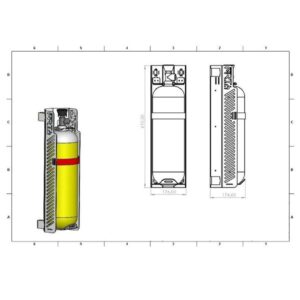 Uniwersalne mocowanie butli powietrznych kompozyt/stal pionowo