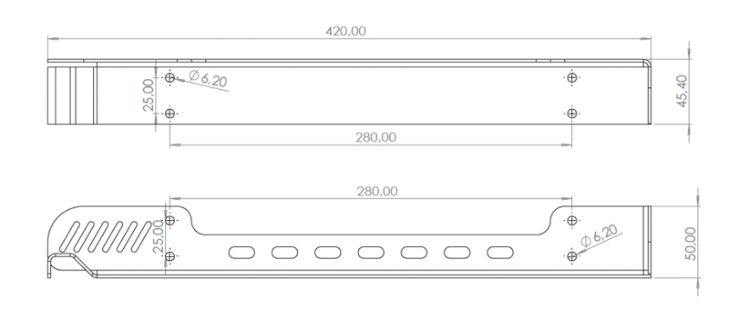 Mocowanie skrzynek na samochodzie 420mm