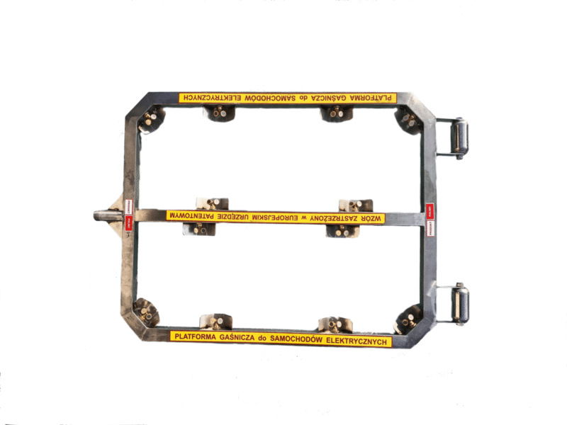 Platforma gaśnicza do samochodów elektrycznych