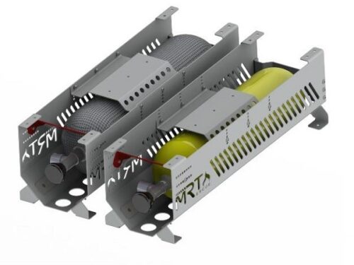 Uniwersalne mocowanie butli powietrznych kompozyt/stal poziomo