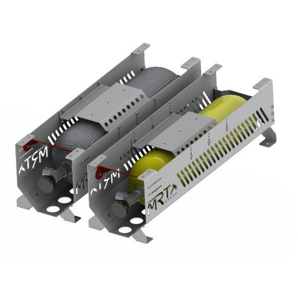 Uniwersalne mocowanie butli powietrznych kompozyt/stal poziomo