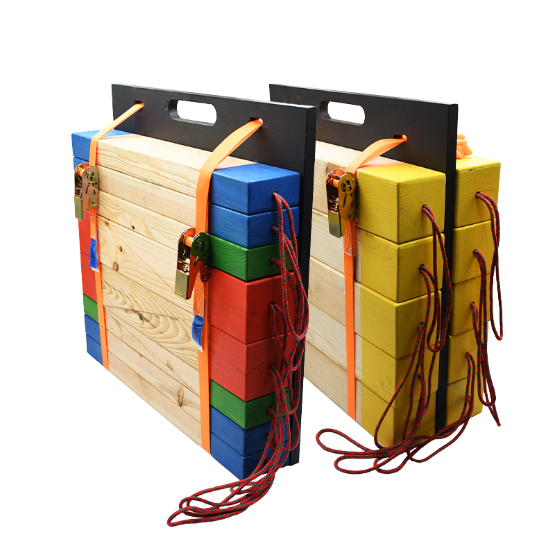 Drewniany zestaw podkładów i klinów do stabilizacji pojazdów - (KSRG)